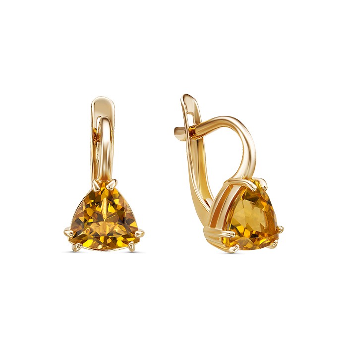 z2-10478 Серьги с фианитами. Золото 585. 