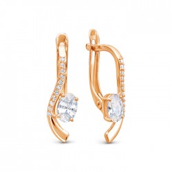 z2-10651 Серьги с фианитами. Золото 585.