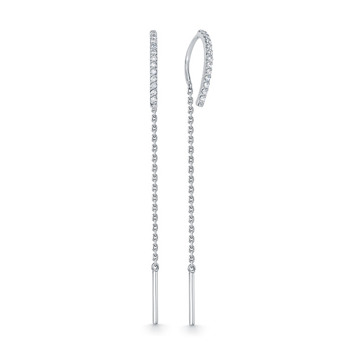 z2-10734 Серьги продёвки с фианитами. Серебро 925.  