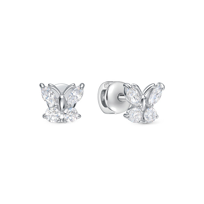 z2-10964 пусеты с фианитами. Серебро 925. 