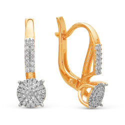 z2-8811 Серьги с бриллиантовой россыпью. Золото 585.