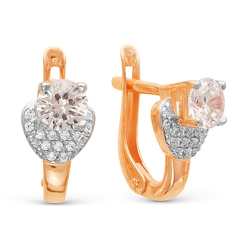 z2-8975 Серьги с фианитами. Золото 585. 