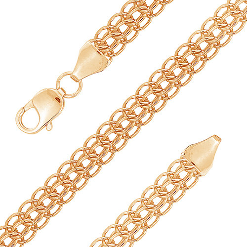 z6-071p1,0-1 Цепь ручного плетения Питон. Толщина проволоки 1 мм.Золото 585. 