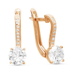 z2-9648 Серьги с фианитами. Золото 585.