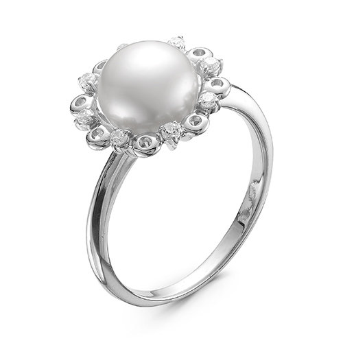 z1-9425 Кольцо с жемчугом. Серебро 925. 