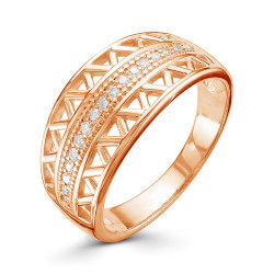 z1-9519 Кольцо с фианитами. Золото 585.