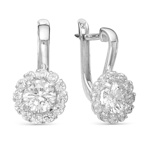 z2-9500 Серьги с фианитами. Серебро 925. 