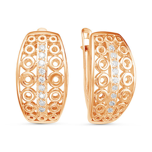 z2-9523 Серьги с фианитами. Золото 585. 