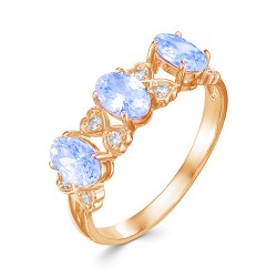 z1-9735 Кольцо с полудрагоценными вставками. Золото 585.