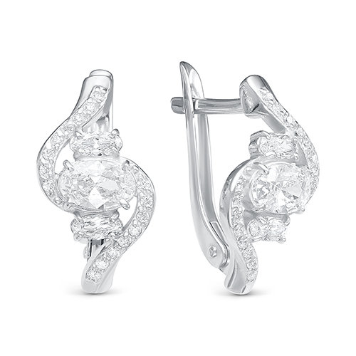 z2-9861 Серьги с фианитами. Серебро 925. 