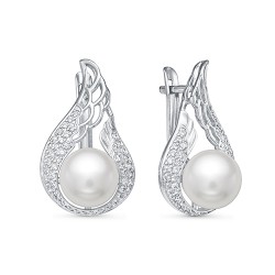 z2-10067 Серьги с жемчугом. Серебро 925.