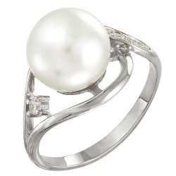 z1-8331 Кольцо с жемчугом. Серебро 925.
