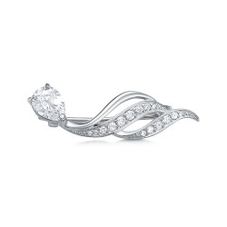 z7-085 Брошь с фианитами. Серебро 925.