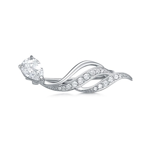 z7-085 Брошь с фианитами. Серебро 925. 