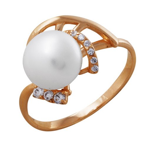 z1-7628 Кольцо с жемчугом. Серебро 925. 