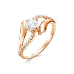 z 1-10237 Кольцо с фианитами. Золото 585.