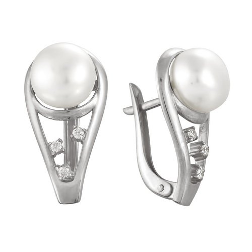 z2-8314 Серьги с жемчугом. Серебро 925. 