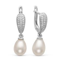 z2-8858 Серьги с жемчугом. Серебро 925.