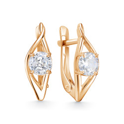 z2-10900 Серьги с фианитами. Золото 585.