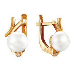 z2-8446 Серьги с жемчугом. Золото 585.