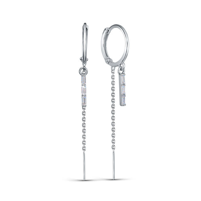 z2-11599 Серьги с фианитами. Серебро 925. 
