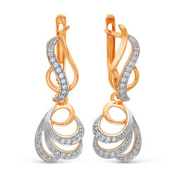 z2-8873 Серьги с фианитами. Золото 585.