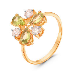 z1-8944 Кольцо с полудрагоценными вставками. Золото 585.