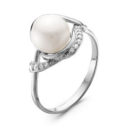 z1-9376 Кольцо с жемчугом. Серебро 925.
