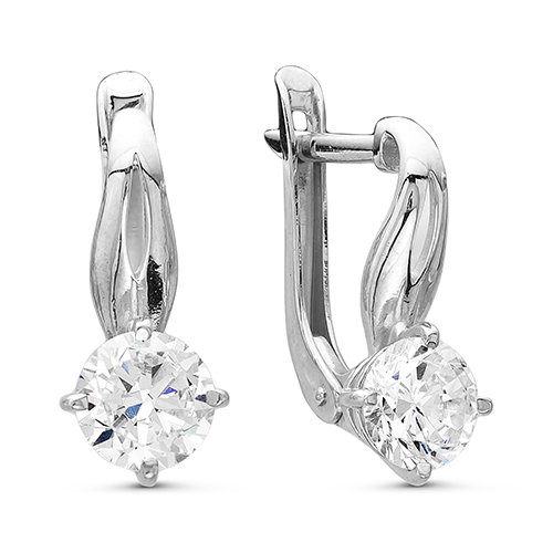 z2-9392 Серьги с фианитами. Серебро 925. 