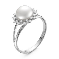 z1-9433 Кольцо с жемчугом. Серебро 925.
