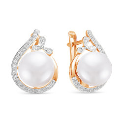 z2-8890 Серьги с жемчугом. Золото 585.