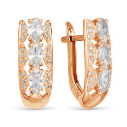 z2-9799 Серьги с фианитами. Золото 585.