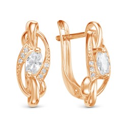 z2-9883 Серьги с фианитами. Золото 585.