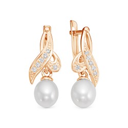 z2-10097 Серьги с жемчугом. Золото 585.