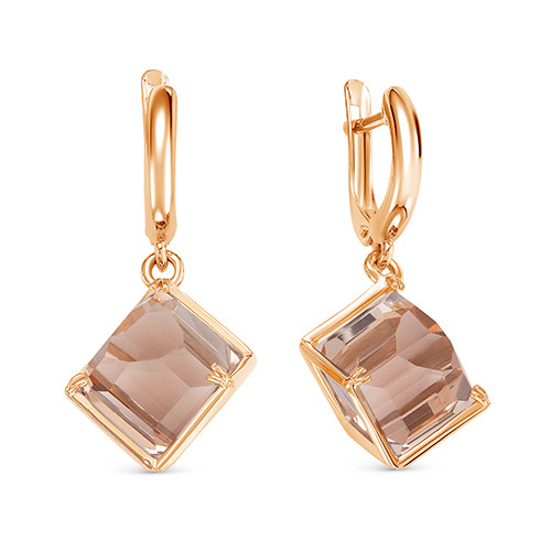 z2-10310 Серьги с фианитами. Золото 585. 