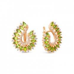 z2-10456 Серьги с фианитами. Золото 585.