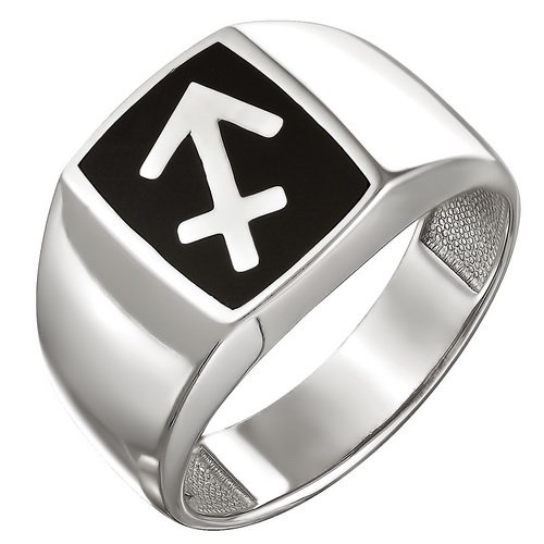 z1-8441-12 Печатка из серебра 925 пробы с родированием. Стрелец.Серебро 925. 