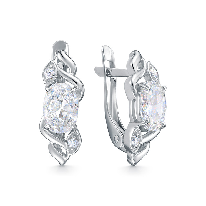 z2-10908 Серьги с фианитами. Золото 585.  