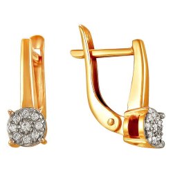 z2-8681 Серьги с бриллиантовой россыпью. Золото 585.