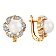 z2-8511 Серьги с жемчугом. Золото 585. 