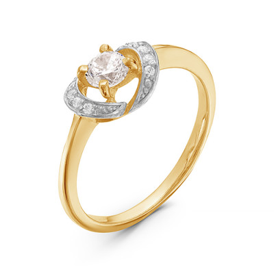 z1-9255 Кольцо с фианитами. Золото 585.