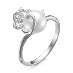 z1-9477 Кольцо с жемчугом. Серебро 925.