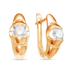 z2-9566 Серьги с фианитами. Золото 585.