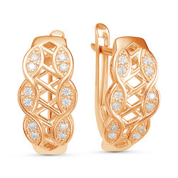 z2-9520 Серьги с фианитами. Золото 585.