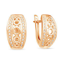 z2-9521 Серьги с фианитами. Золото 585.