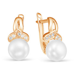 z2-9664 Серьги с жемчугом. Золото 585.