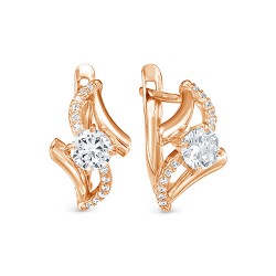 z 2-10237 Серьги с фианитами. Золото 585.