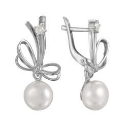 z2-8632 Серьги с жемчугом. Серебро 925.