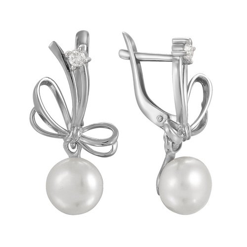 z2-8632 Серьги с жемчугом. Серебро 925. 