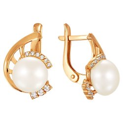 z2-7628 Серьги с жемчугом. Серебро 925.